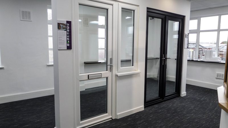 Doors in showroom